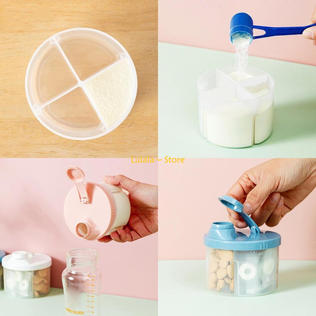 Snack Cup Toddler - Y4QA 4 Compartments Formula Dispenser Portable