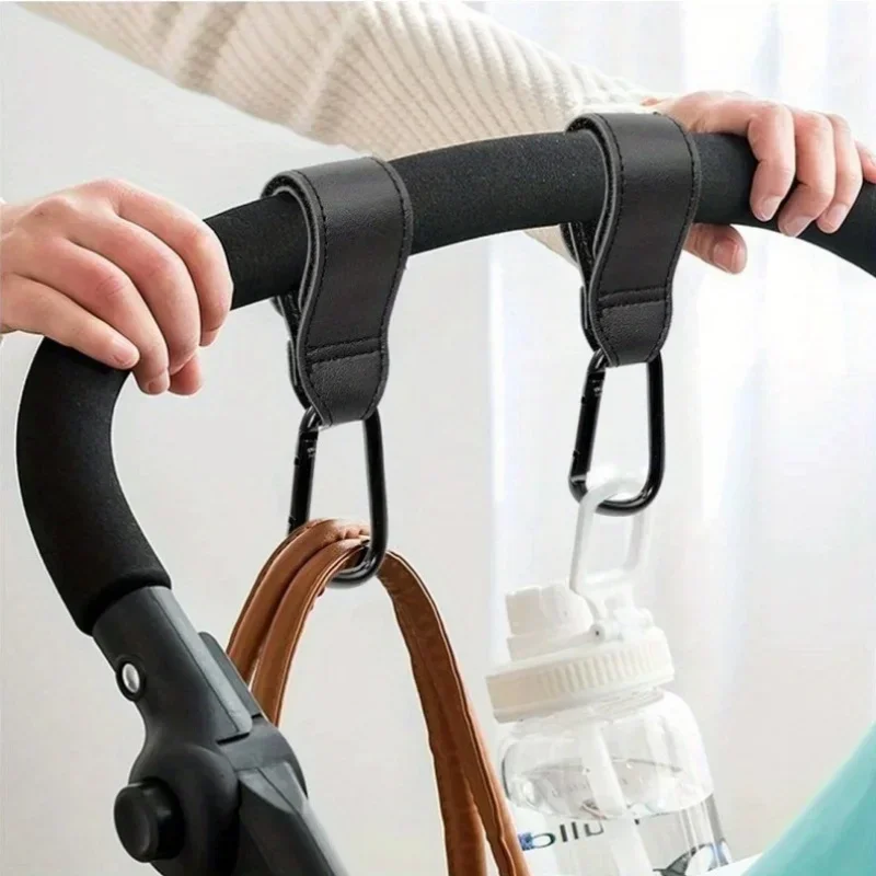 Baby Puree Pouch - Baby Stroller Hook Fashion PU Leather