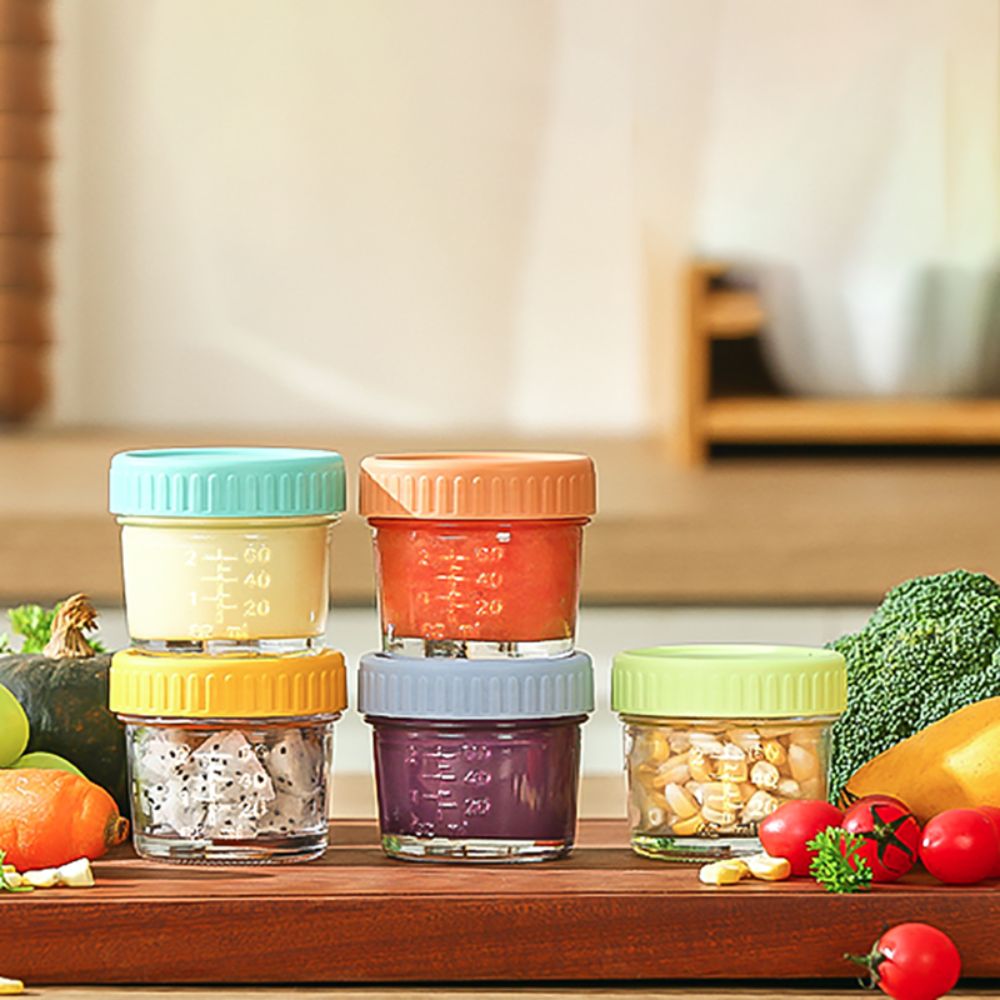 Baby Food Glass Jars - 6pcs Mason Jar Glass Baby Food