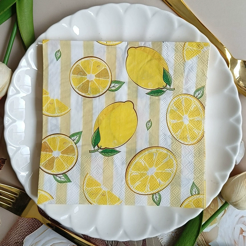 Baby Food Bag - 20Pcs/bag Summer Lemon Theme Paper Napkins