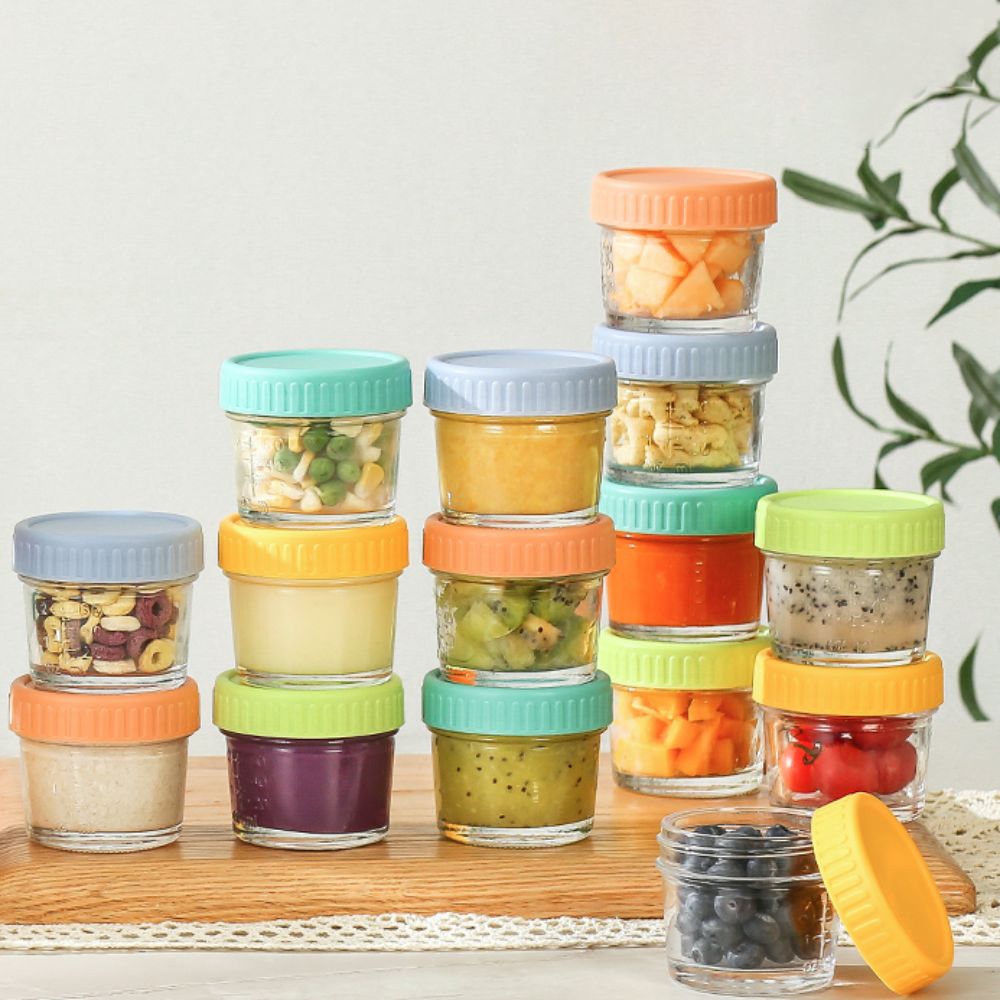 Baby Food Glass Jars - 6pcs Mason Jar Glass Baby Food
