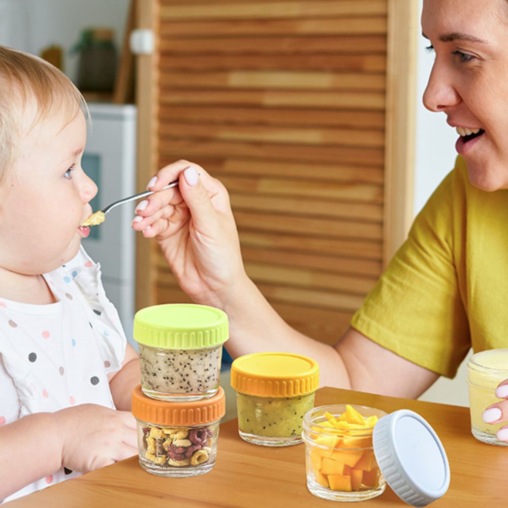 Baby Food Glass Jars - 6pcs Multipurpose Glass Baby Food Jar