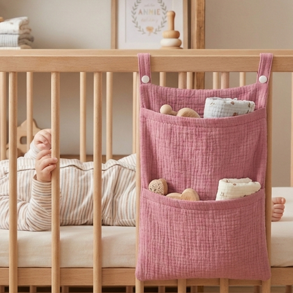 Baby Puree Pouch - Pure Cotton Baby Crib Hanging Bag