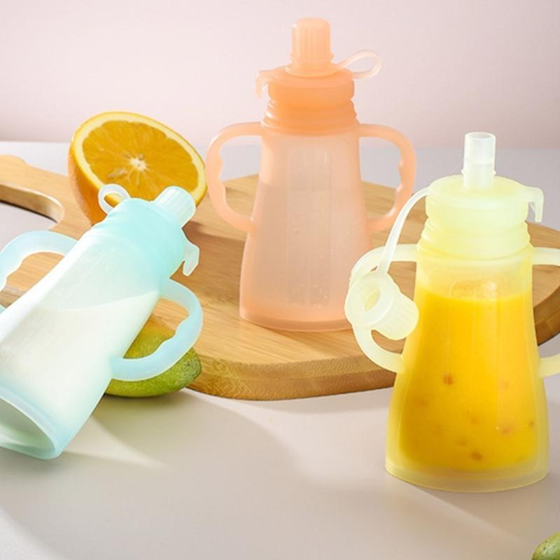 Baby Puree Pouch - Portable Leakproof Silicone Baby Fruit Puree