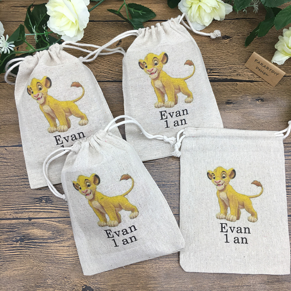 Baby Food Bag - 20pcs personalize any cartoon lion Birthday