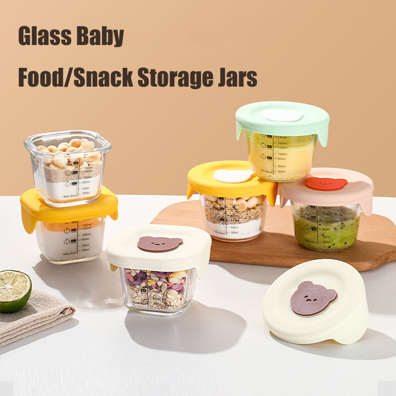 Baby Food Glass Jars - 180ml Glass Baby Food Storage Jars