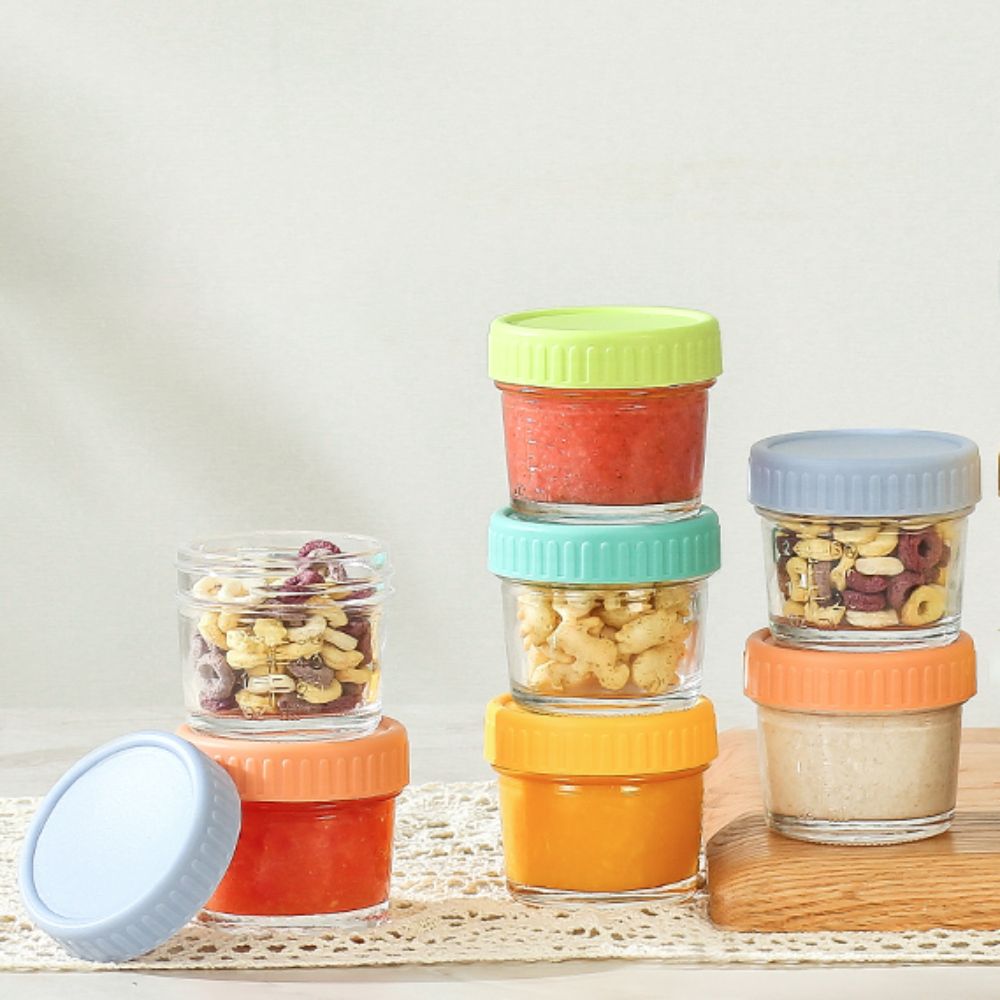 Baby Food Glass Jars - 6pcs Glass Baby Food Jar Reusable