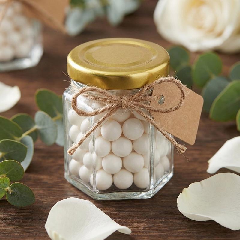 Baby Food Glass Jars - Hexagonal Mini Jars with Lids for