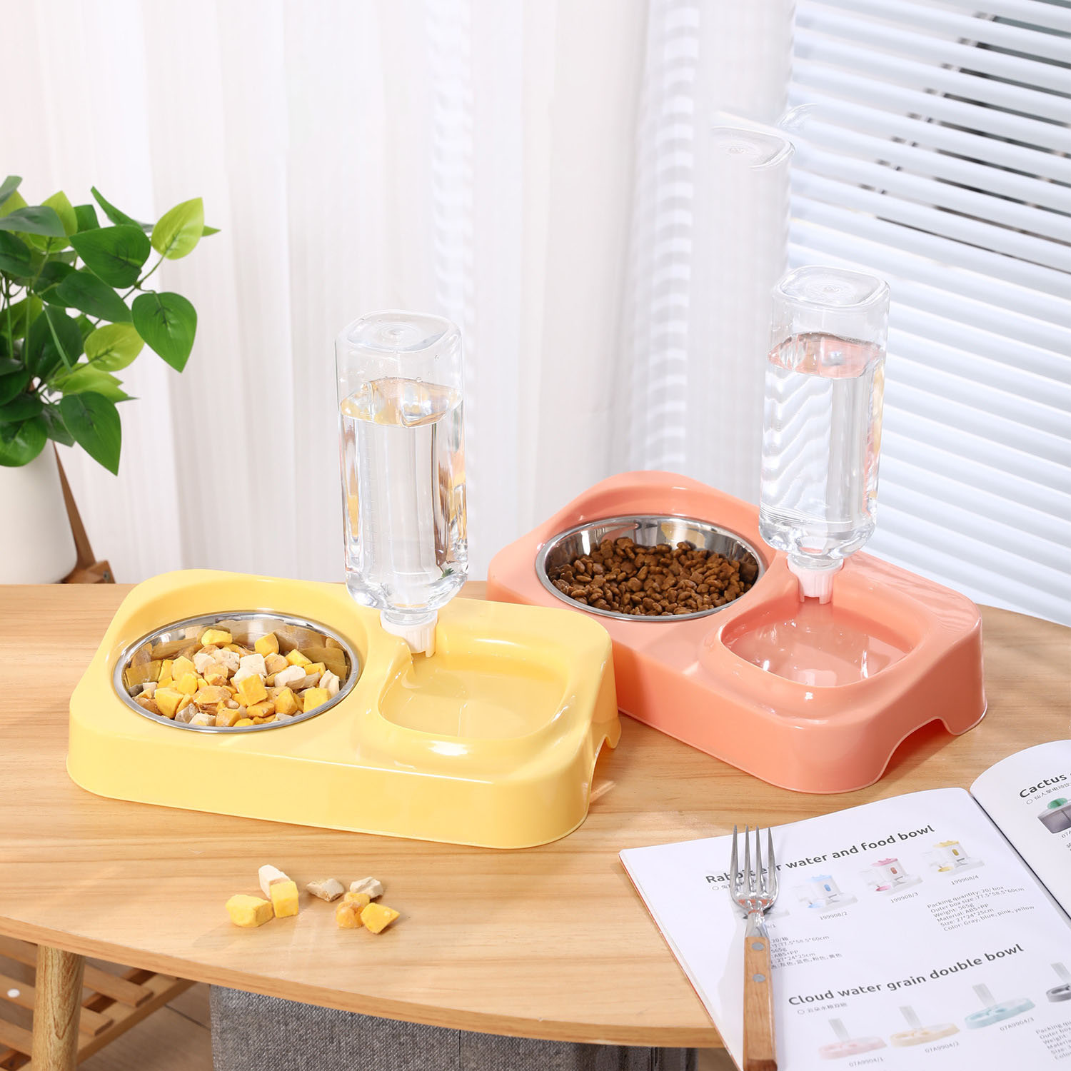 Integrated Pet Double Bowl Foo - Baby Food Cat 评论和价格