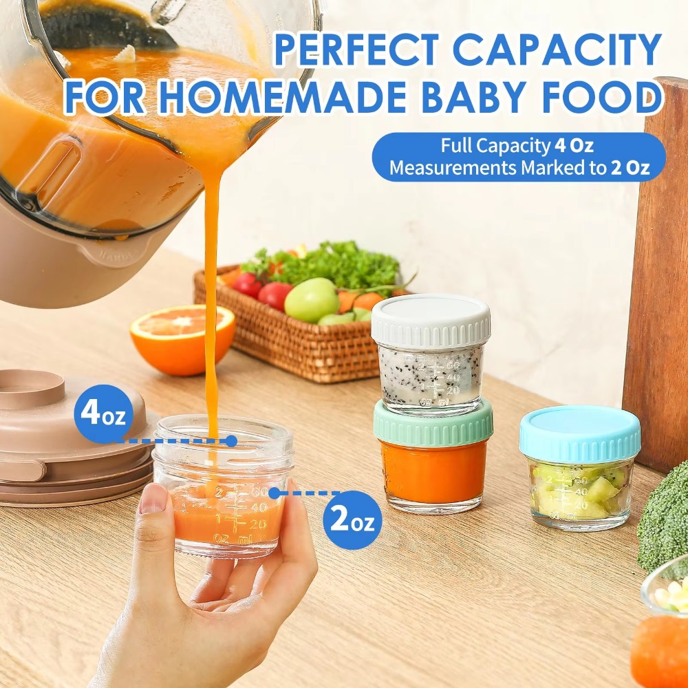 6pcs Glass Baby Food Jar Reusa - Baby Food Glass Jars 评论和价格