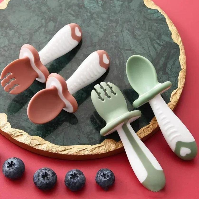 Baby Spoon Fork Silicone Child - Baby Food Feeder 评论和价格