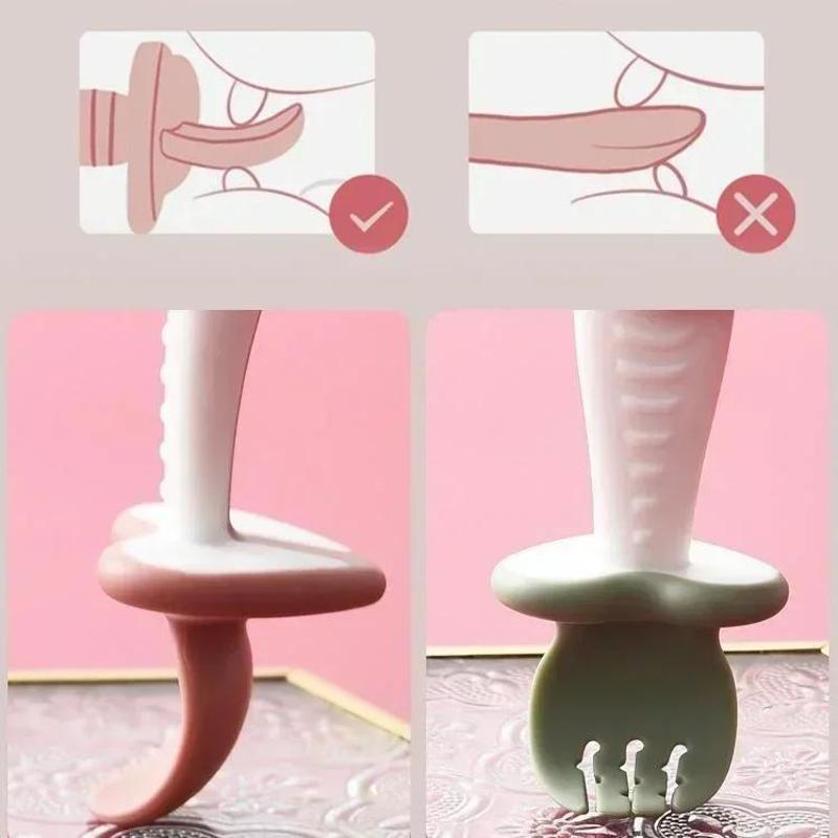 Baby Spoon Fork Silicone Child - Baby Food Feeder 评论和价格