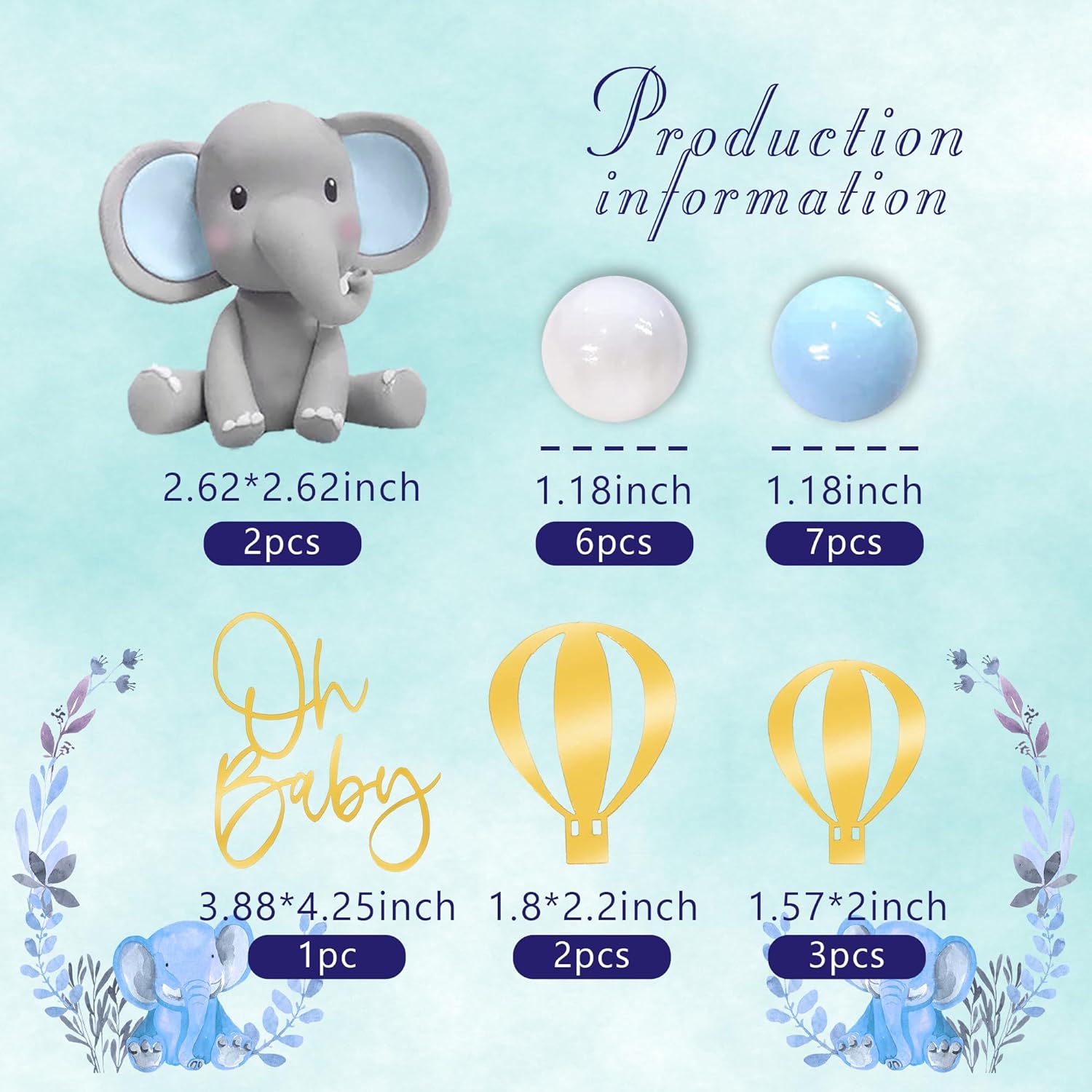 Elephant Cake Decoration Baby  - Baby Food Ingredients 评论和价格
