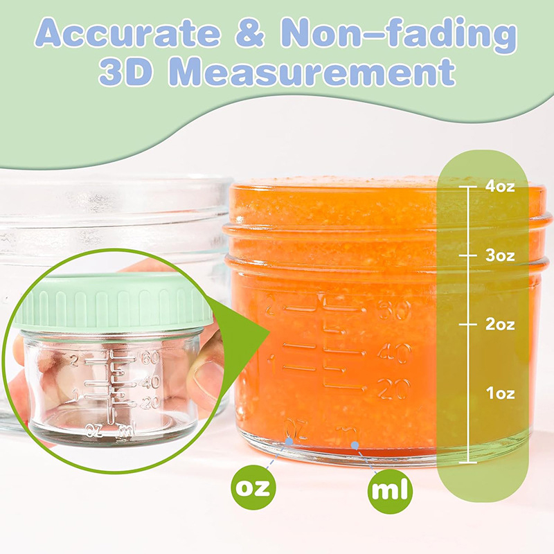 120ml 6Pcs Food Grade Glass Ba - Baby Food Glass Jars 评论和价格
