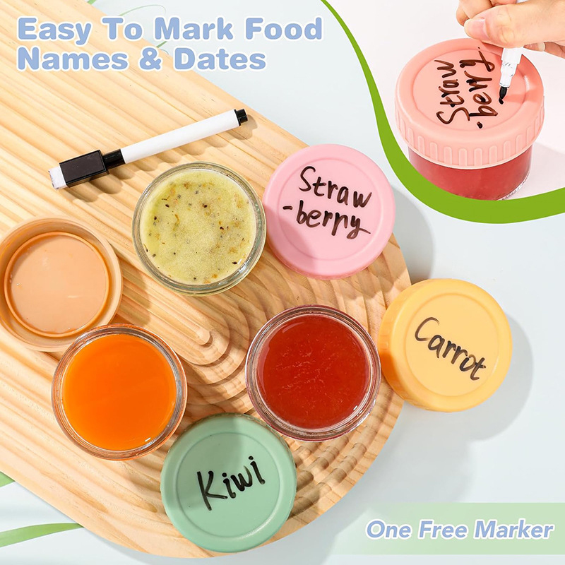 120ml 6Pcs Food Grade Glass Ba - Baby Food Glass Jars 评论和价格
