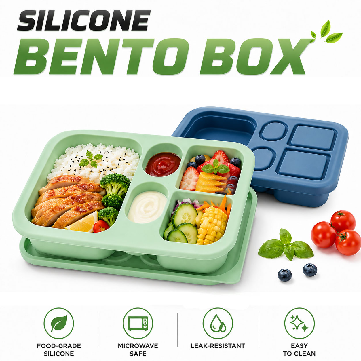 Portable Silicone Bento Lunch  - Baby Food Plan 评论和价格