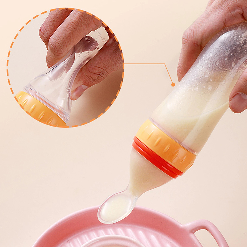Squeezing Feeding Bottle Silic - Baby Food Feeder 评论和价格