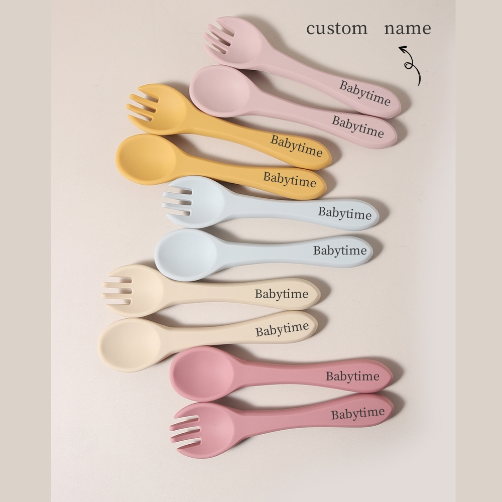 Custom Name 1 Pair Silicone Sp - Baby Food Feeder 评论和价格