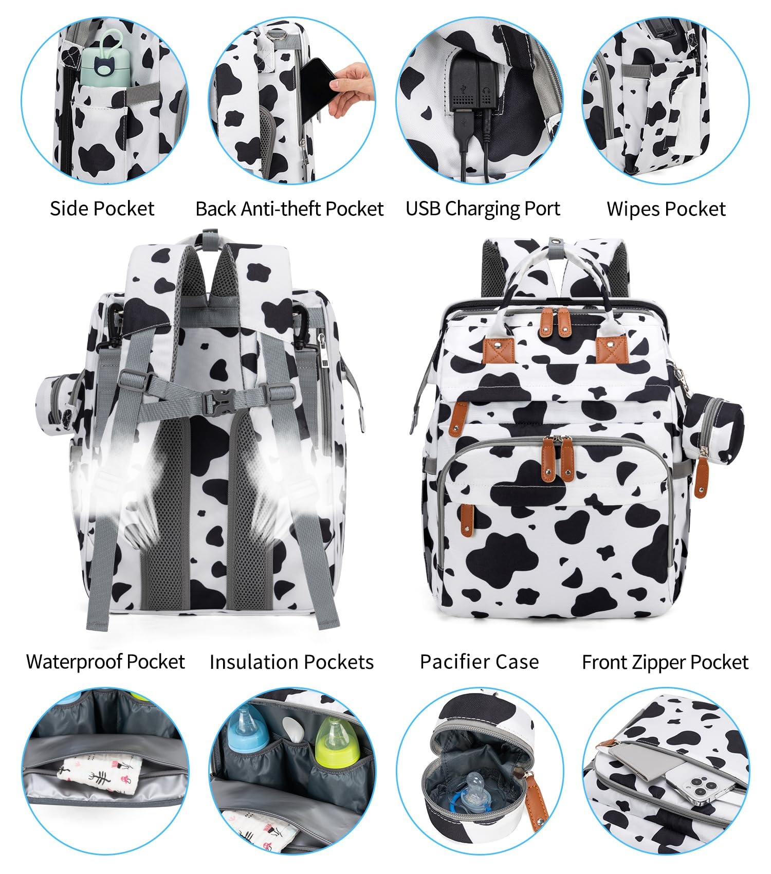 KABAQOO Diaper Bag Backpack wi - Baby Puree Pouch 评论和价格