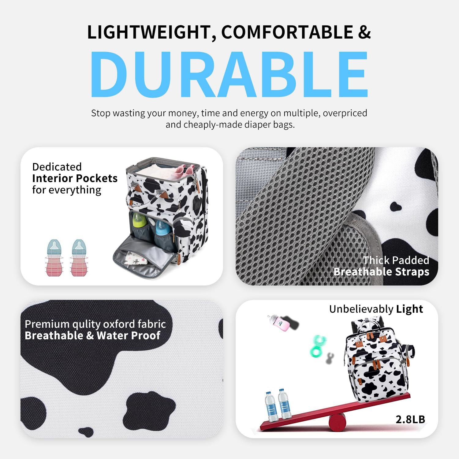 KABAQOO Diaper Bag Backpack wi - Baby Puree Pouch 评论和价格