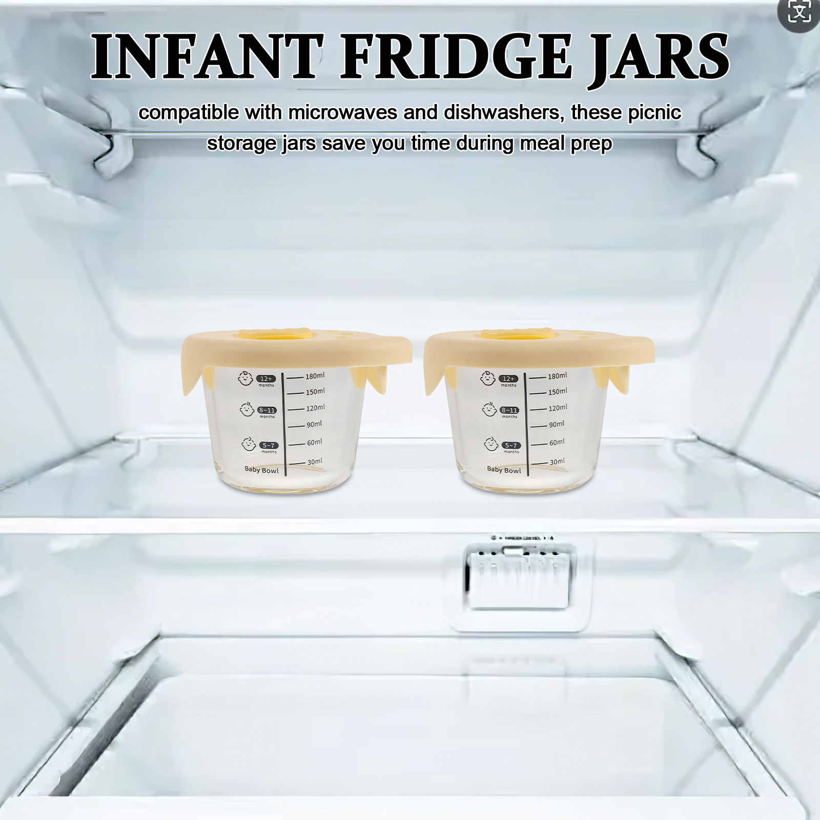 2Pcs Baby Food Storage Bowls G - Baby Food Glass Jars 评论和价格