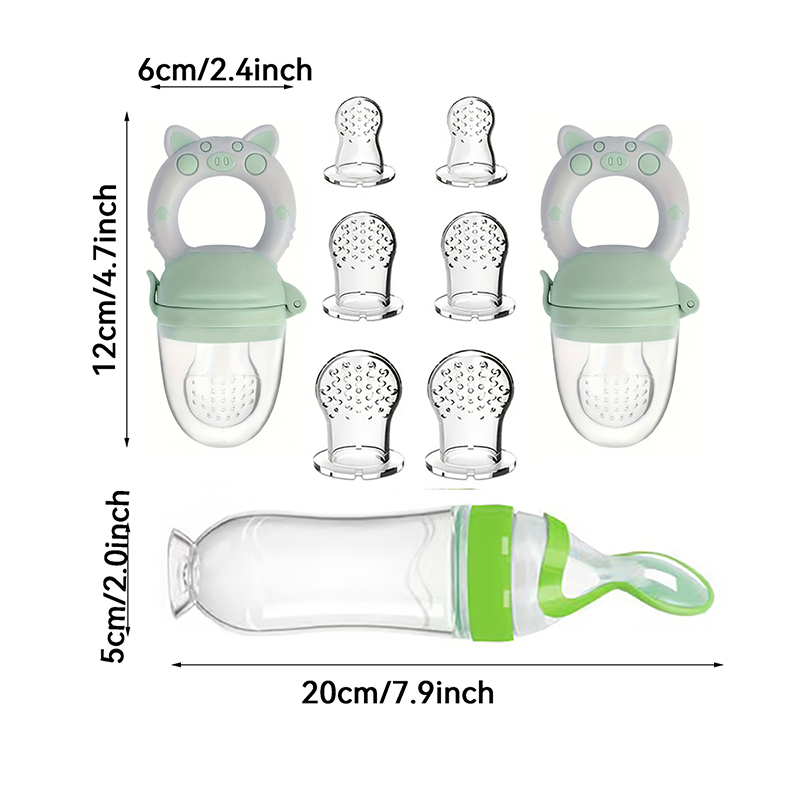 9pcs Feeding Cutlery:1 Silicon - Baby Food Feeder 评论和价格