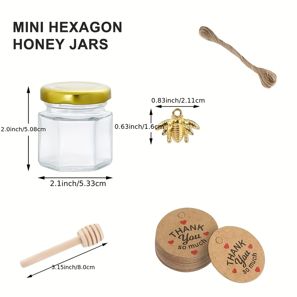 1.5oz, Hexagonal Mini Glass Ho - Baby Food Glass Jars 评论和价格