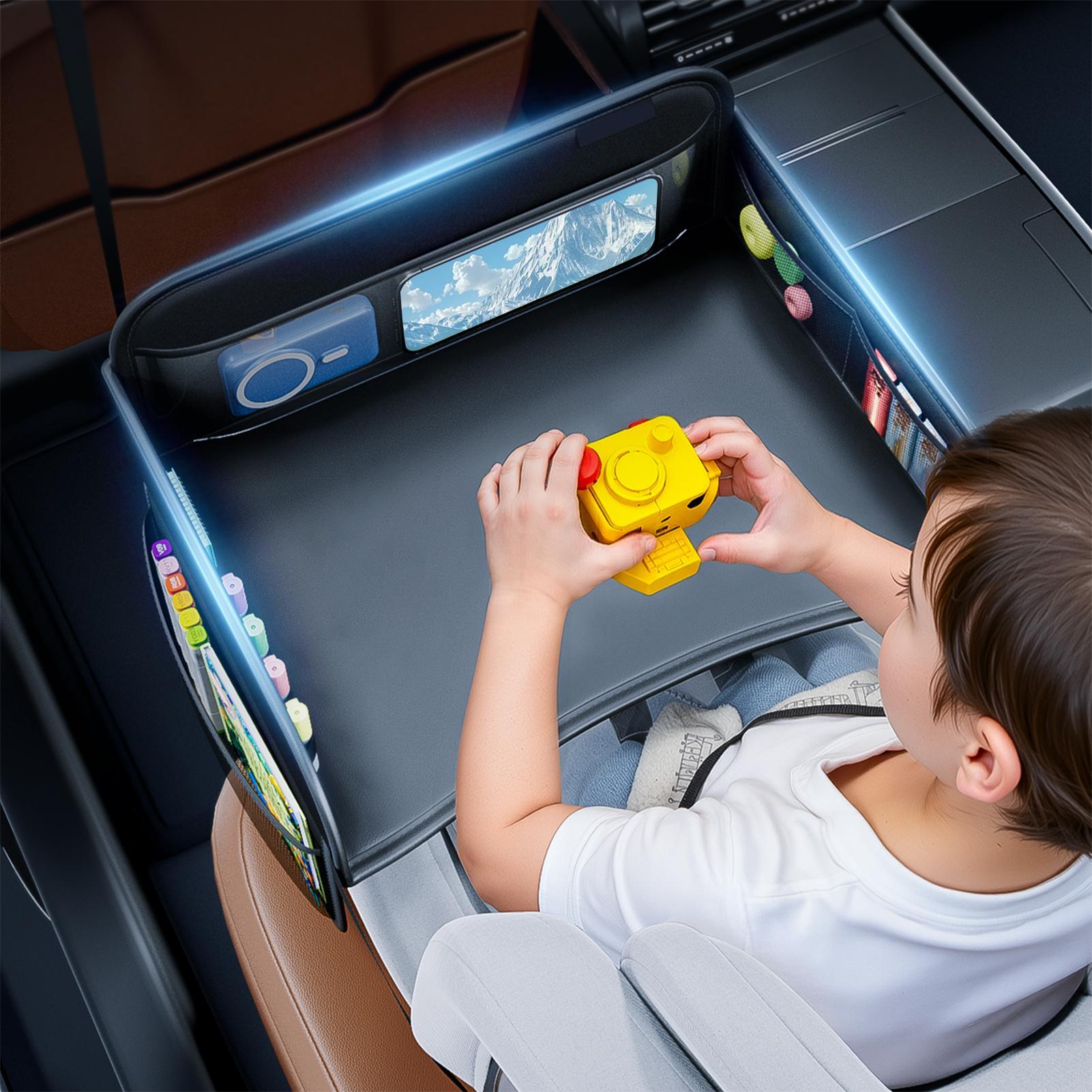 PU Leather Kids Travel Tray fo - Snack Cup Toddler 评论和价格