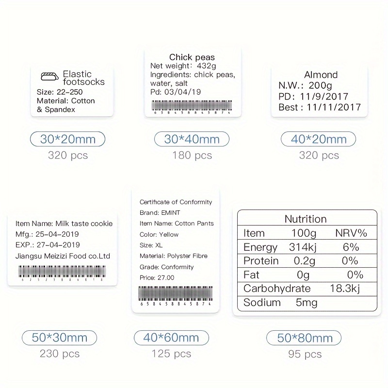 3/5/10 NiiMBOT White Label Pap - Baby Food Label 评论和价格